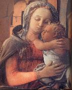 Fra Filippo Lippi Details of Madonna and Child Enthroned oil on canvas